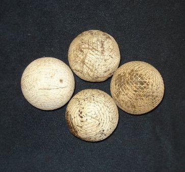 A hand-hammered gutty golf ball circa 1860