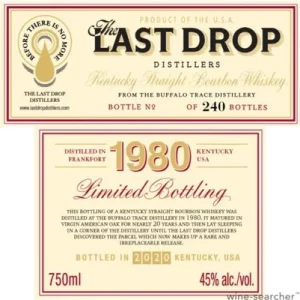 The Last Drop 1980 Buffalo Trace Kentucky Straight Bourbon Whisky, USA