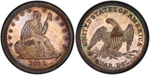 1838 Proof Liberty Seated Quarter without Drapery