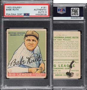 Babe Ruth 1933 Goudey Action